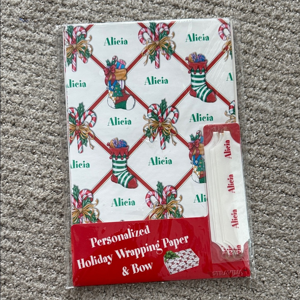 Festive Personalized Holiday Wrapping Paper Set